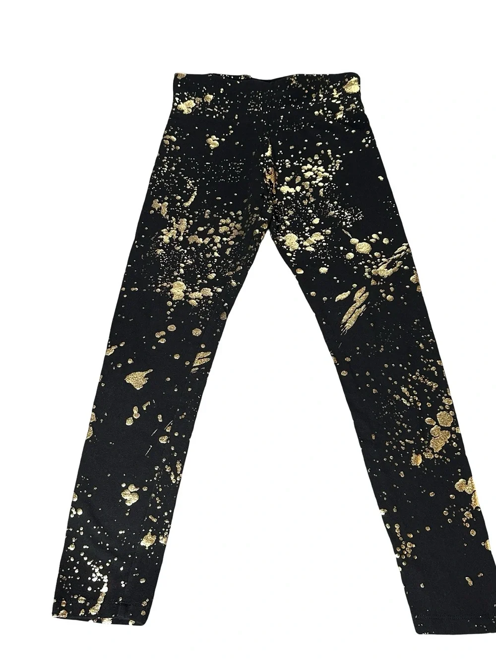Justice Black Gold Splatter Print Leggings Girls Size 12